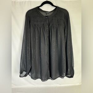 Torrid Sheer Black and Silver Top - 3X